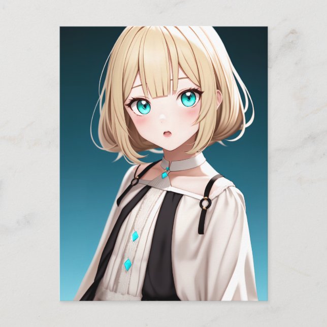 Anime Girl 022 Vykort (Framsida)