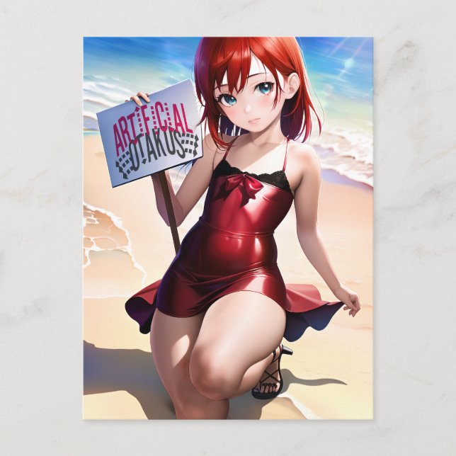 Anime Girl 027 Vykort (Framsida)