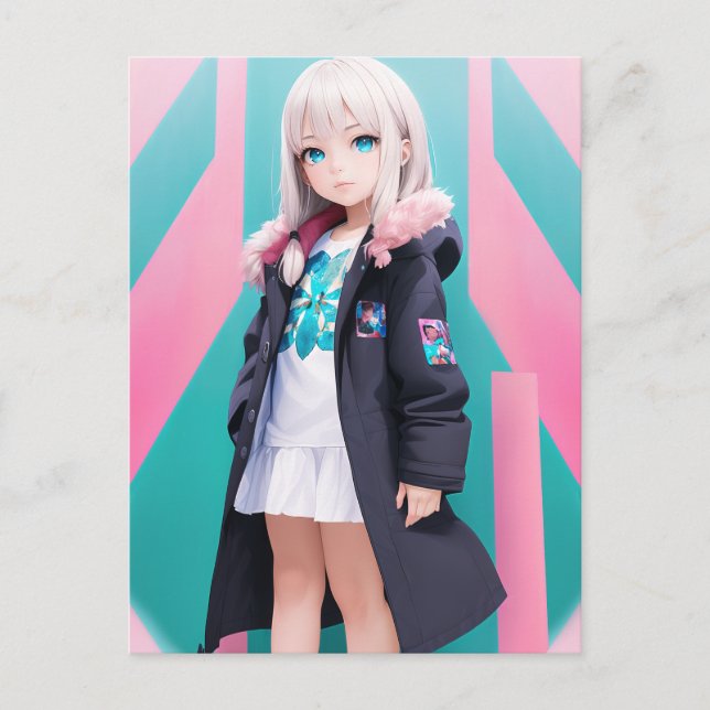 Anime Girl 039 Vykort (Framsida)