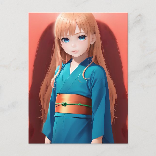 Anime Girl 040 Vykort (Framsida)