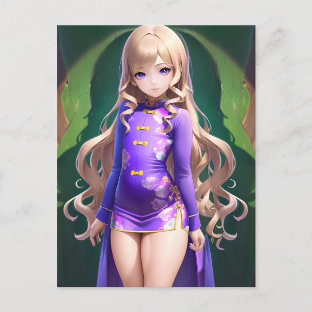 Anime Girl 042 Vykort (Framsida)