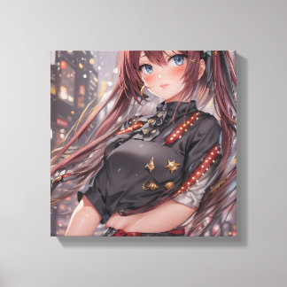Anime Girl AI Generative Canvastryck