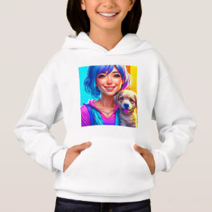 Anime Girl and Puppy Hund T Shirt