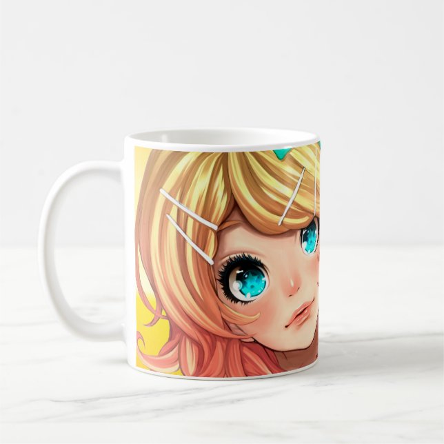 Anime girl art kaffemugg (Vänster)