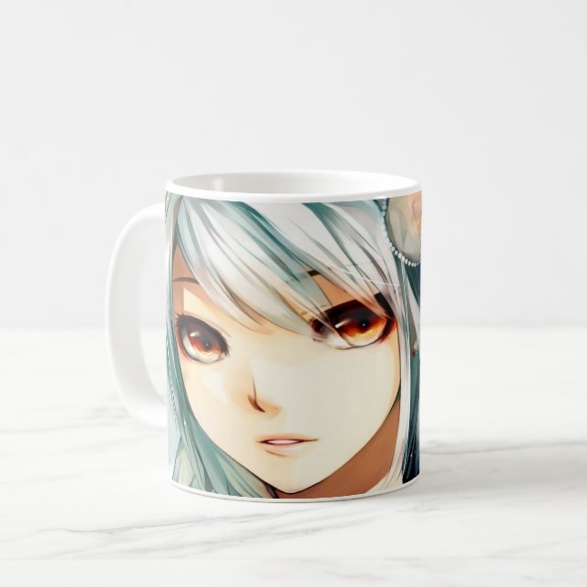 Anime girl art kaffemugg (Framsida vänster)