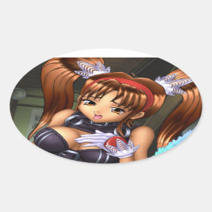 Anime Girl - Baby Ovalt Klistermärke
