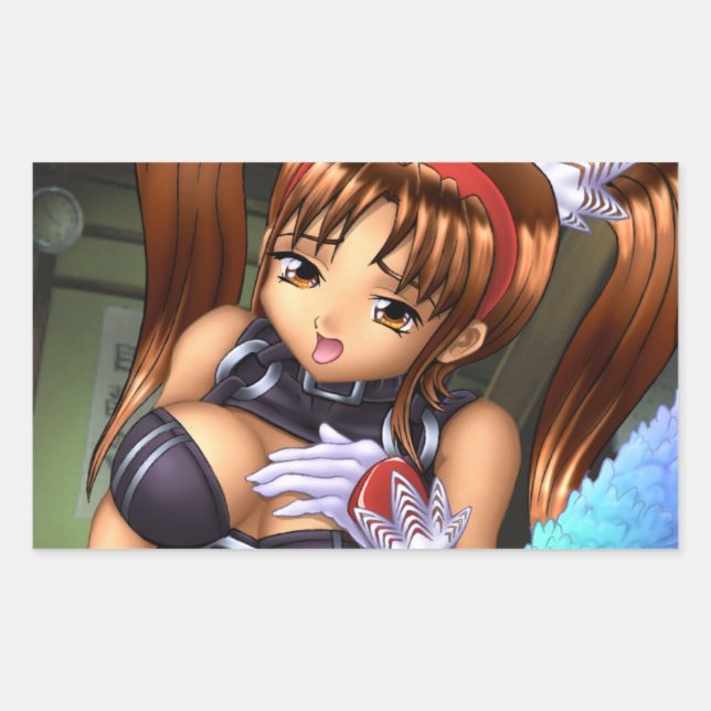 Anime Girl - Baby Rektangulärt Klistermärke (Framsida)