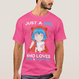Anime Girl bara en flicka som Kärlek Anime och Ske T Shirt