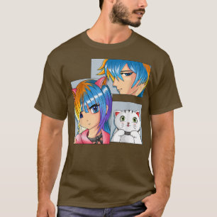 Anime Girl Cat Otaku Anime Merch Kawaii Saker T Shirt