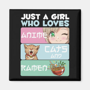 Anime Girl Cat Ramen beroende japansk noodles Magnet