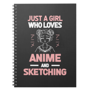 Anime Girl Cosplay Tonåring Manga Sketching Anteckningsbok