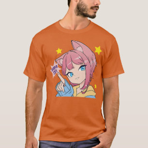 Anime Girl Cute Kawaii Anime Cat Öron Manga Otaku  T Shirt