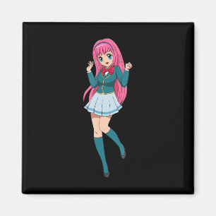 Anime Girl Cute Waifu Japanska Tecknade figurer Magnet