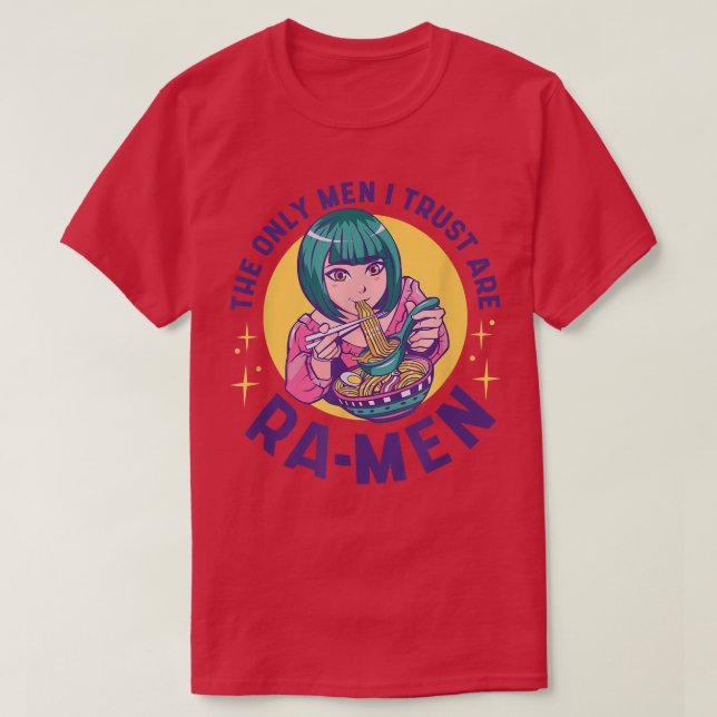 Anime Girl Eating Ramen Manar Funny Food T Shirt (Design framsida)
