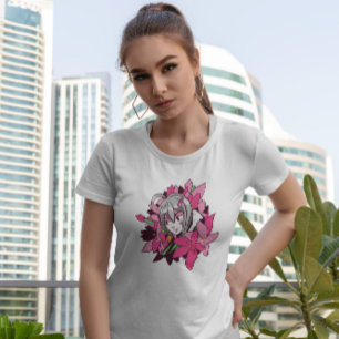 Anime Girl Flowers T Shirt