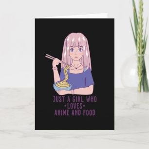 Anime Girl för Anime & Food Älskare Kort