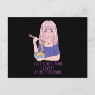 Anime Girl för Anime & Food Älskare Vykort