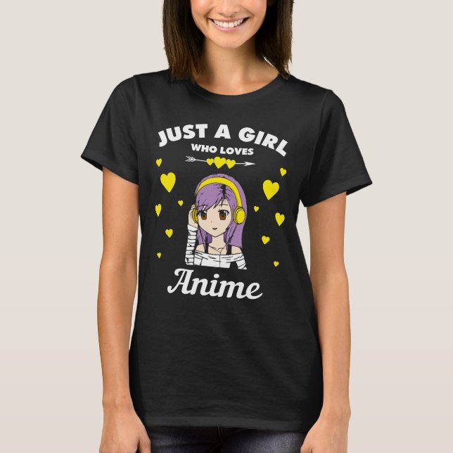 Anime Girl Gift bara en flicka som Kärlek Anime Ka T Shirt (Framsida)