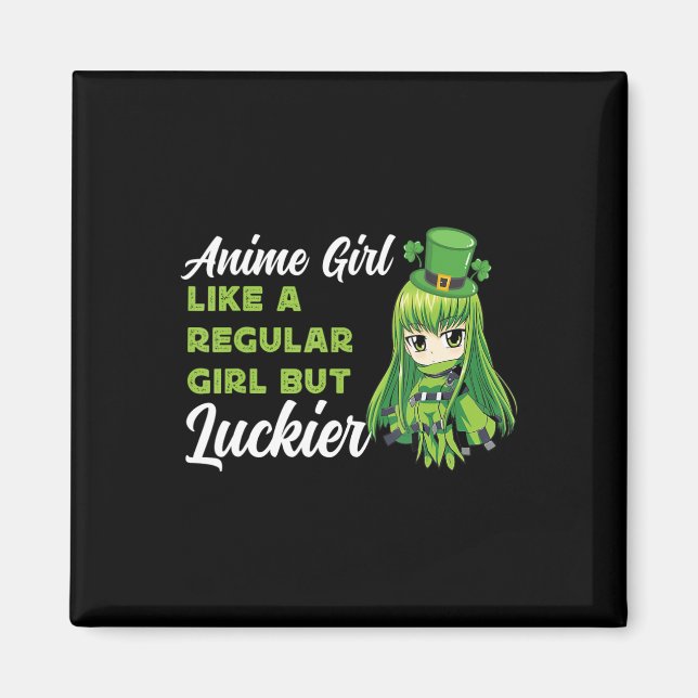 Anime Girl gillar en vanlig flicka men Luckier St  Magnet (Framsidan)