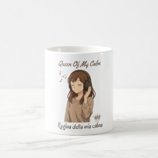 Anime Girl Headphones Mug – Queen Of My Calm Kaffemugg
