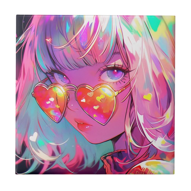 Anime Girl Hearts Kakelplatta (Framsidan)