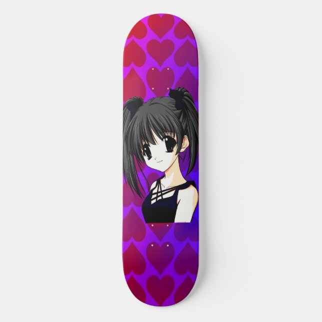 Anime Girl Hearts Skateboard (Framsida)