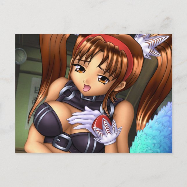 Anime Girl - Honung Vykort (Framsida)