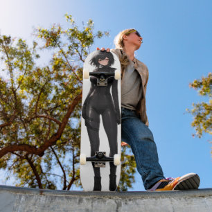 Anime Girl i Bodykostin Mini Skateboard Bräda 18,5 Cm