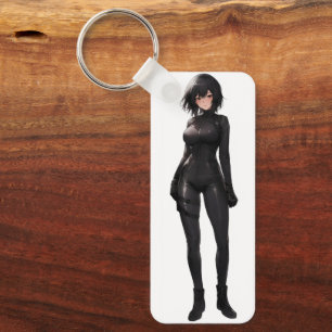 Anime Girl i Bodykostin Nyckelring