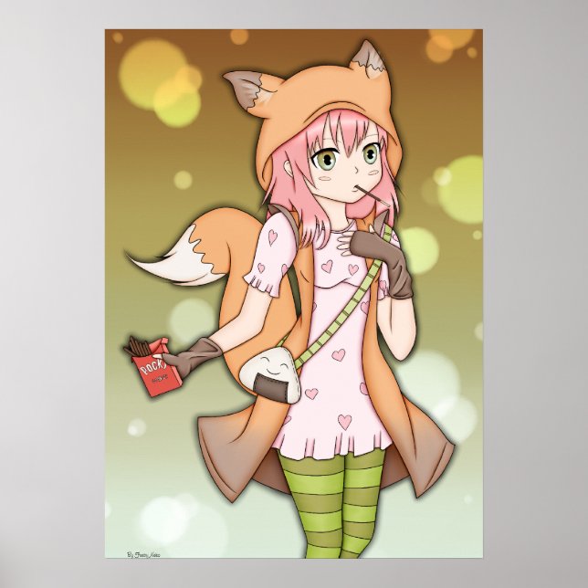 Anime Girl in Fox Cosplay Poster (Framsidan)