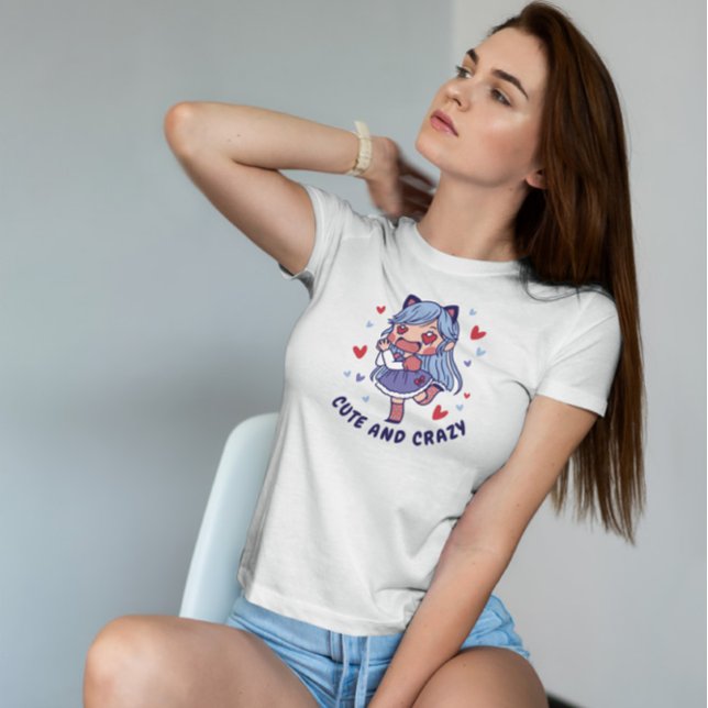 Anime Girl in Kärlek T Shirt (Skapare uppladdad)