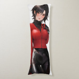 Anime Girl in Leather Kroppskudde