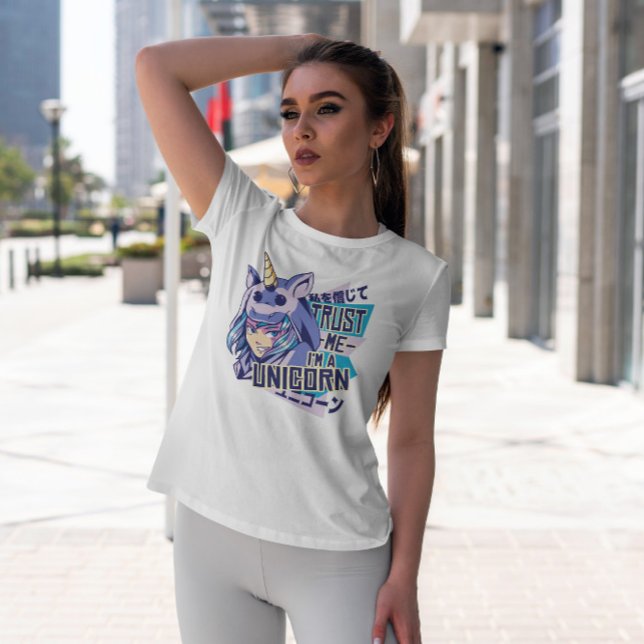 Anime Girl in Unicorn Costume T Shirt (Skapare uppladdad)