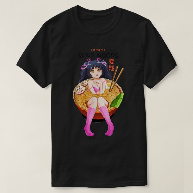Anime Girl Japanese - Send Noods Ramen Noodle Bowl T Shirt (Design framsida)