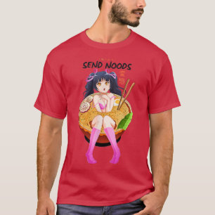 Anime Girl Japanska - Skicka Noods Ramen Noodle Bo T Shirt