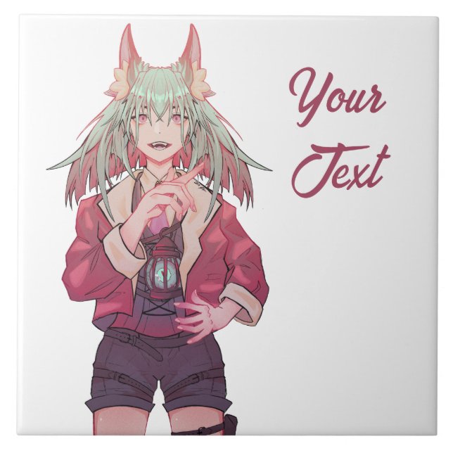 Anime girl kakelplatta (Framsidan)