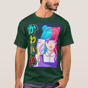 Anime Girl Kawaii cute på japanska med Hiragana W T Shirt
