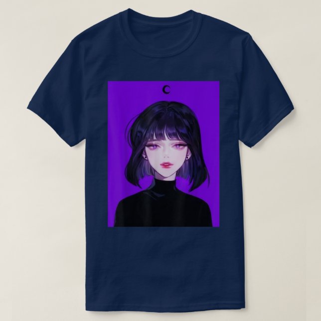 Anime Girl Kawaii Gothic Waifu Aesthetic Japanese  T Shirt (Design framsida)