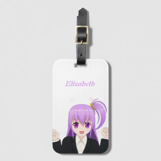 Anime Girl kawaii söt rosa namn Bagagebricka