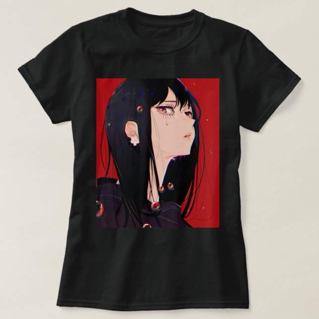 Anime Girl Kawaii Waifu Aesthetic Japan Manga O T Shirt (Design framsida)