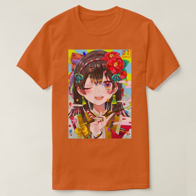 Anime Girl Kawaii Waifu Aesthetic Japan Otaku T T Shirt (Design framsida)