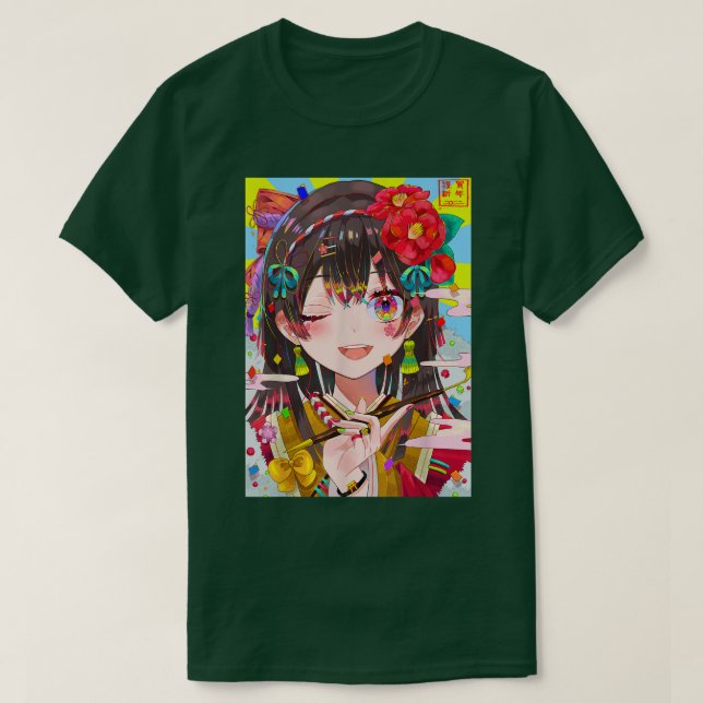 Anime Girl Kawaii Waifu Aesthetic Japan Otaku T T Shirt (Design framsida)
