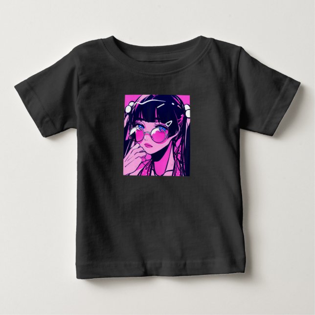 Anime Girl Kawaii Waifu Rosa Aesthetic Japan Ot T Shirt (Framsida)