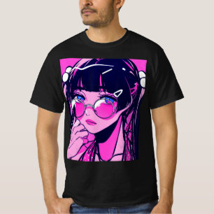 Anime Girl Kawaii Waifu Rosa Aesthetic Japan Ot T Shirt