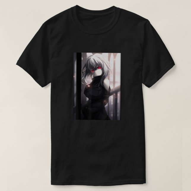 Anime Girl Kawaii Yandere Waifu Aesthetic Japanskt T Shirt (Design framsida)