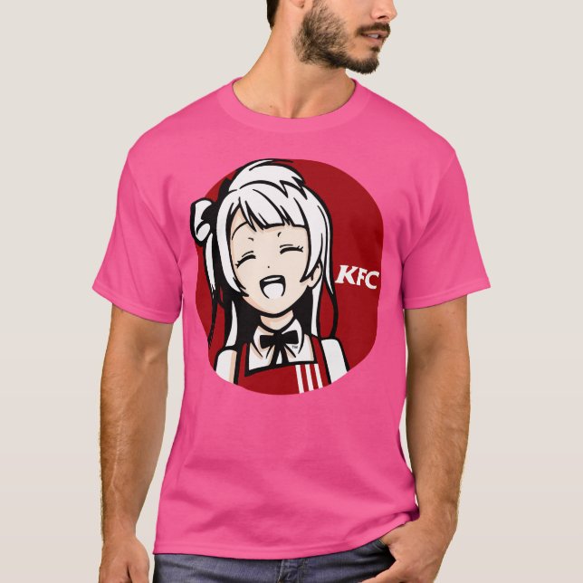Anime Girl Kentucky Fried Chicken T Shirt (Framsida)
