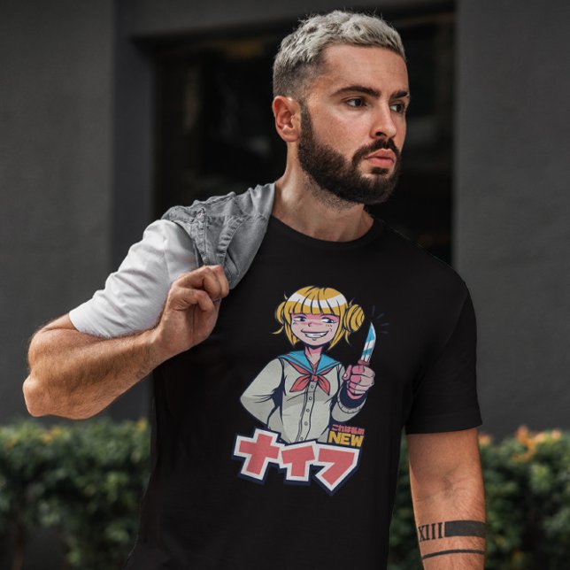 Anime Girl Knivar T Shirt (Skapare uppladdad)