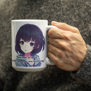 Anime Girl kommenterar Du ser så Bra ut Kaffemugg