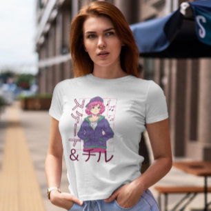 Anime Girl lyssnar på musik T Shirt
