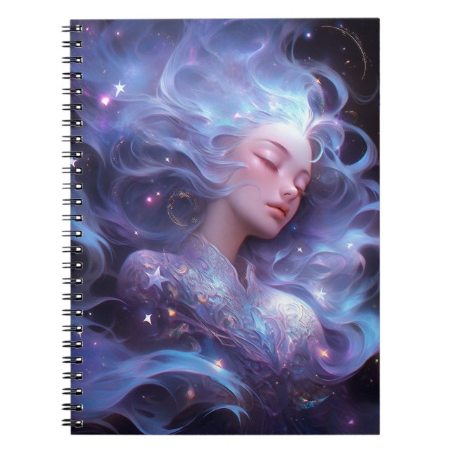 Anime Girl made of Stars Anteckningsbok (Framsidan)